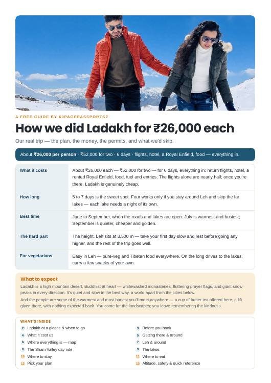 Cover of the Ladakh Travel Guide