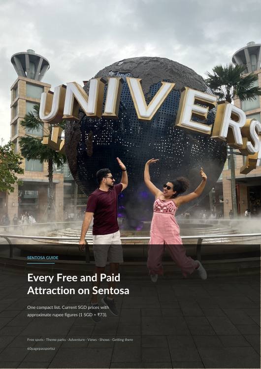 Cover of the Sentosa: free and paid attractions